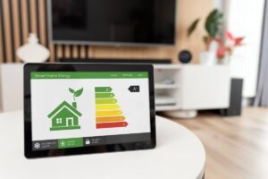 Tablet con schema classe energetica