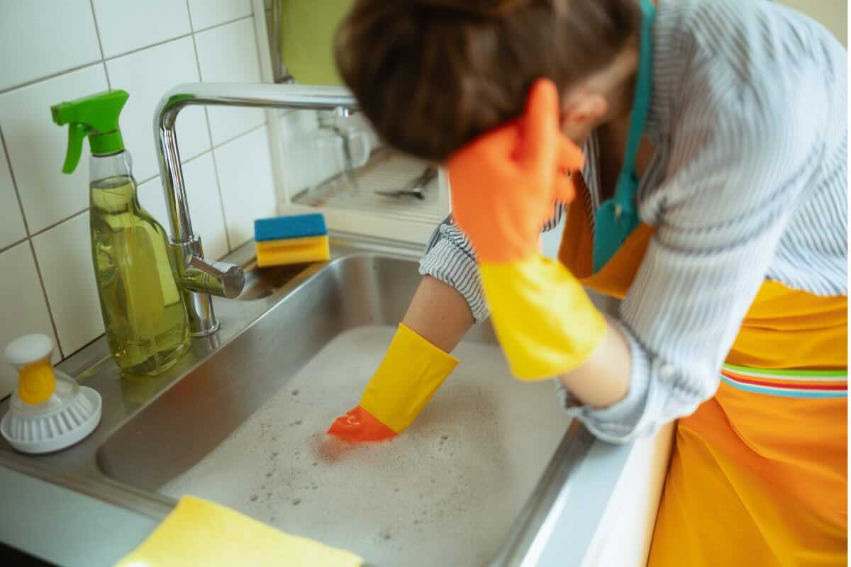lavandino otturato con acqua