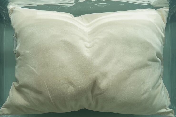 Cuscino immerso in contenitore con acqua 