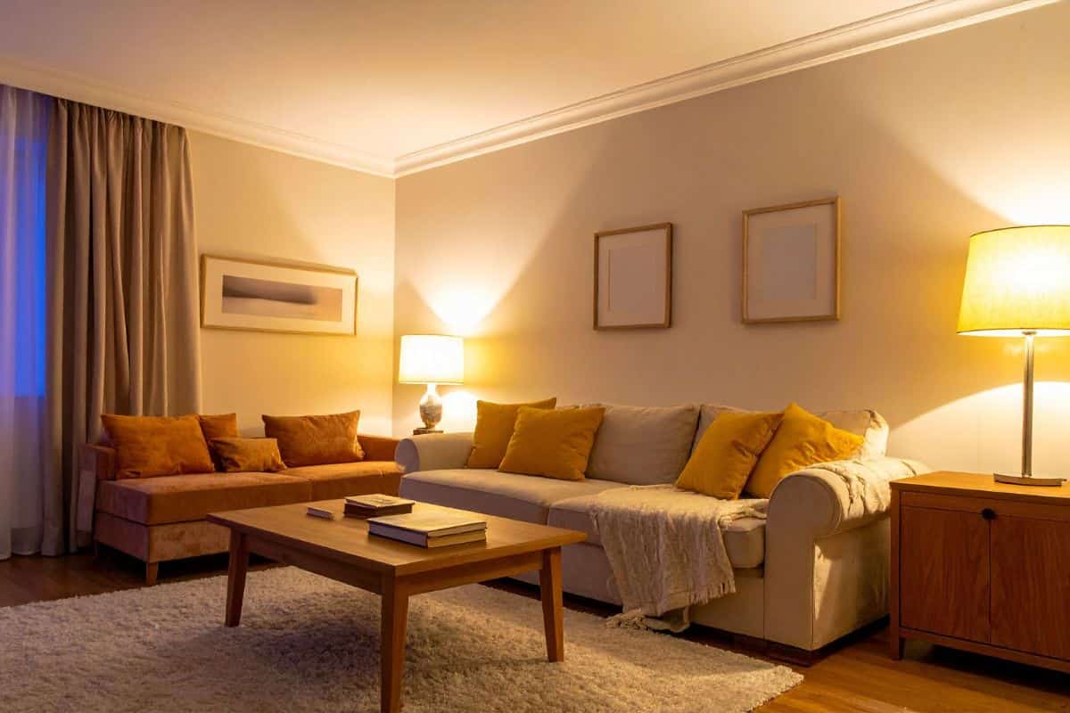 Luci calde in salotto