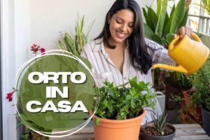 donna con piante