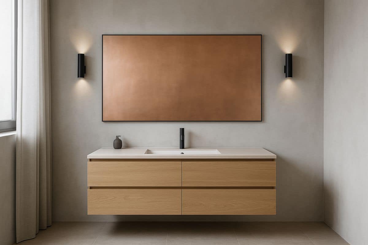 lastra di rame in bagno