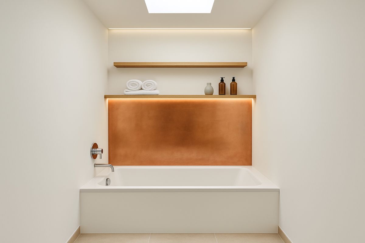 lastra di rame in bagno