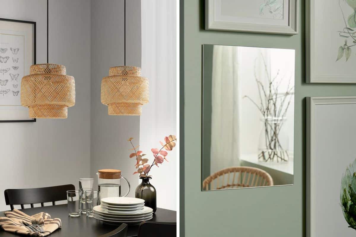 lampadario e specchio