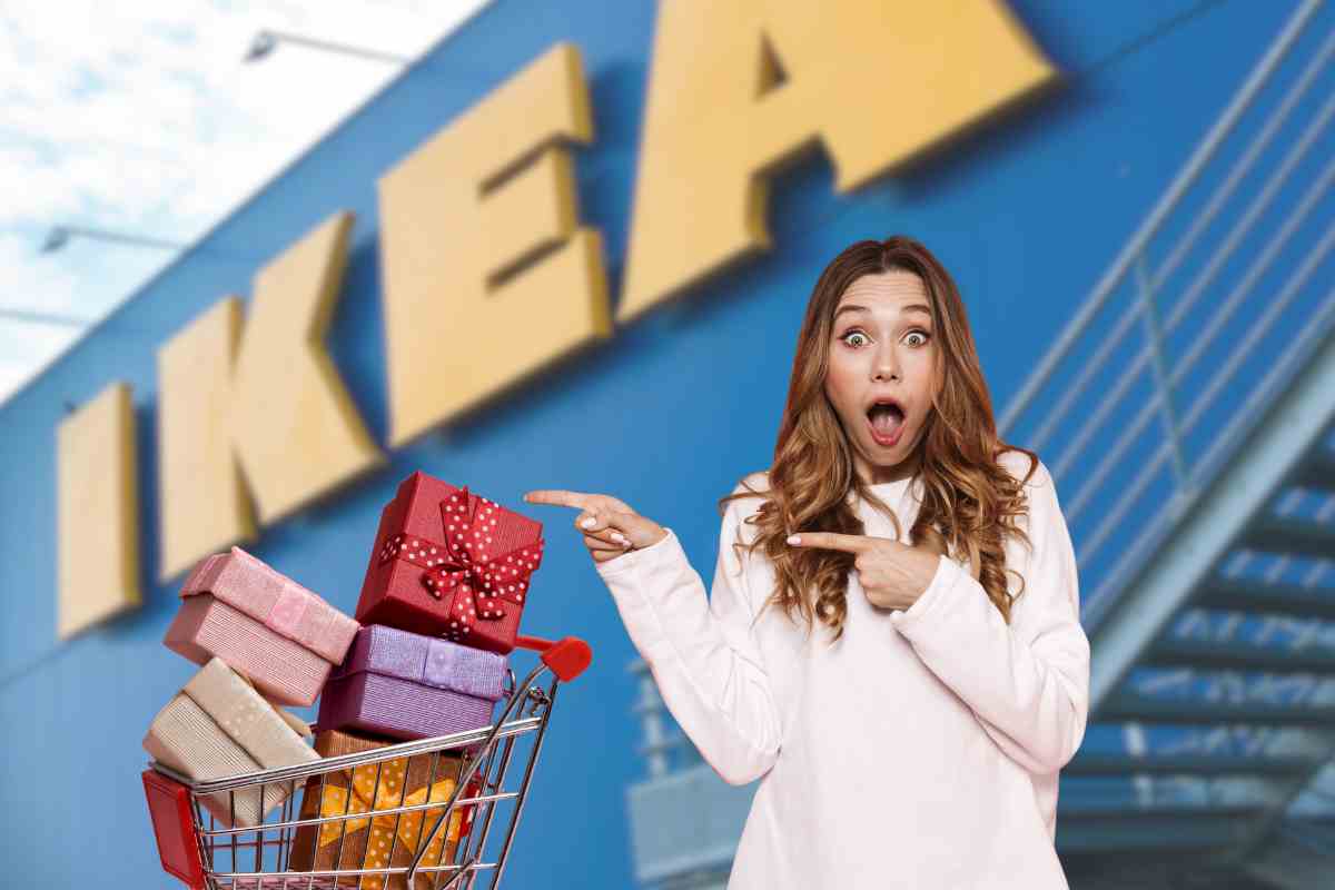 ragazza con carrello da ikea