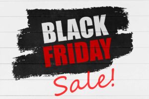 Una foto di una scritta "Black Friday Sale!"