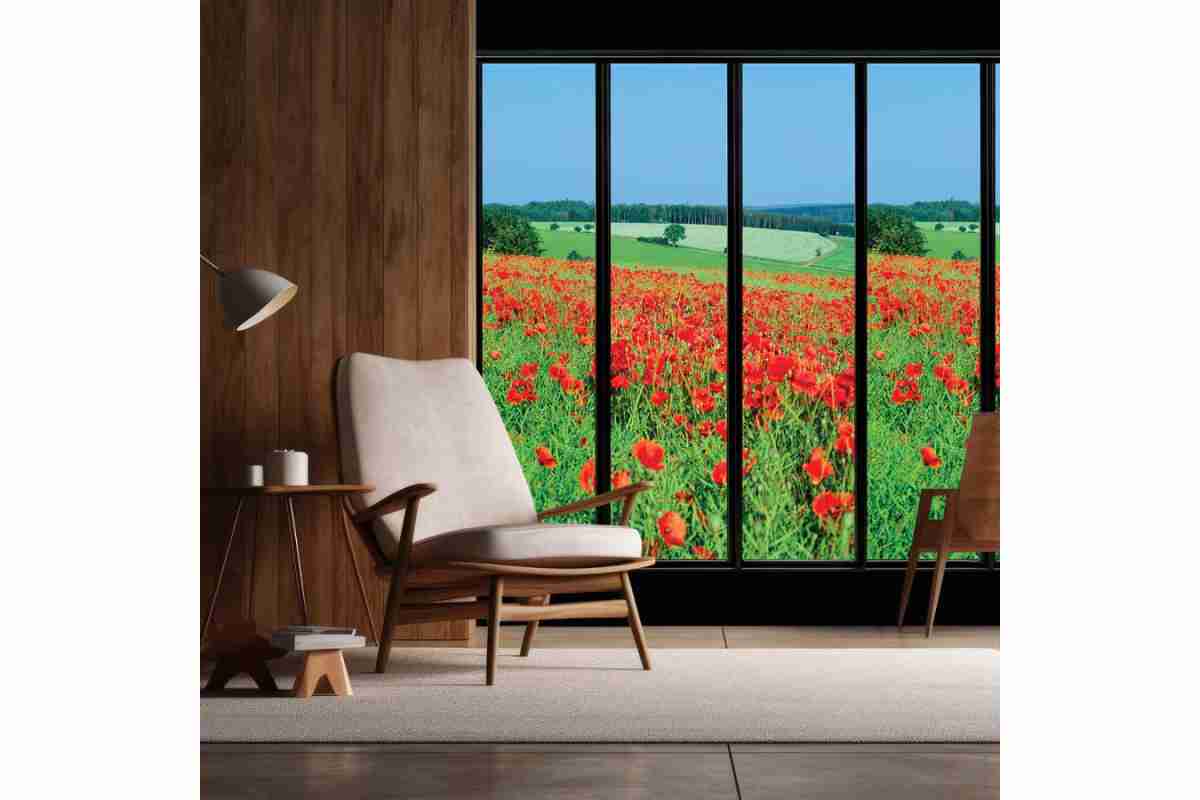 Carta da parati panoramica papaveri Maisons du Monde 