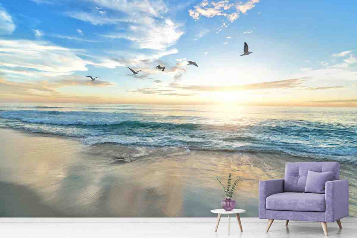 Carta parati fotografica mare e gabbiani Better Walls 