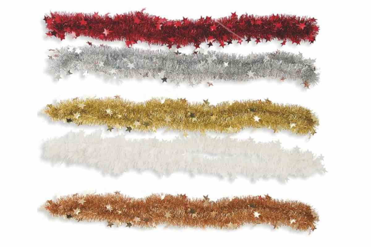 Festoni natalizi Satur con stelline di vari colori