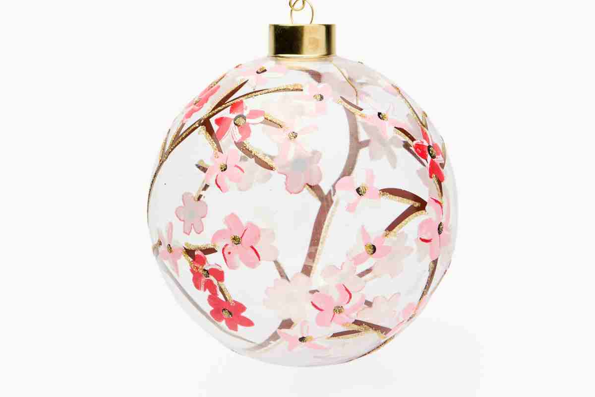 Pallina di Natale in vetro con fiori Coin Casa