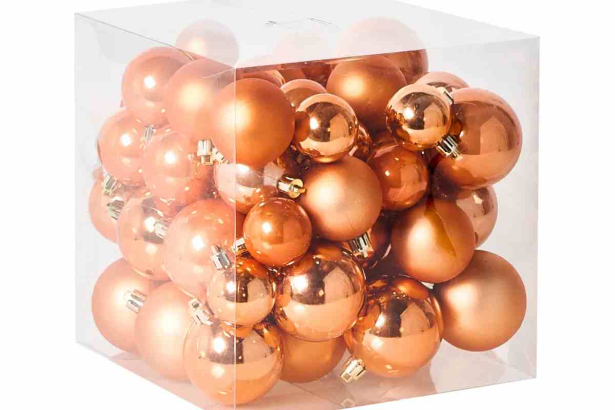 Palline di Natale color rame Beliani