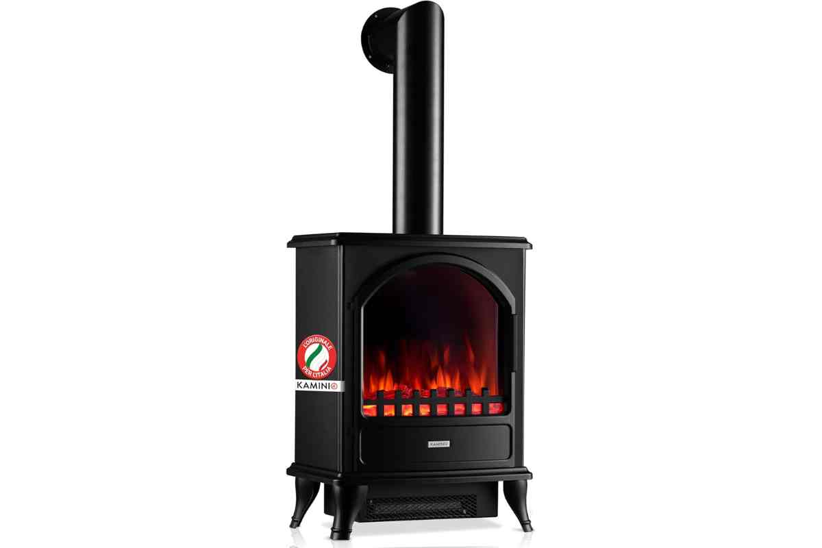 Stufa a legna vintage con alimentazione elettrica