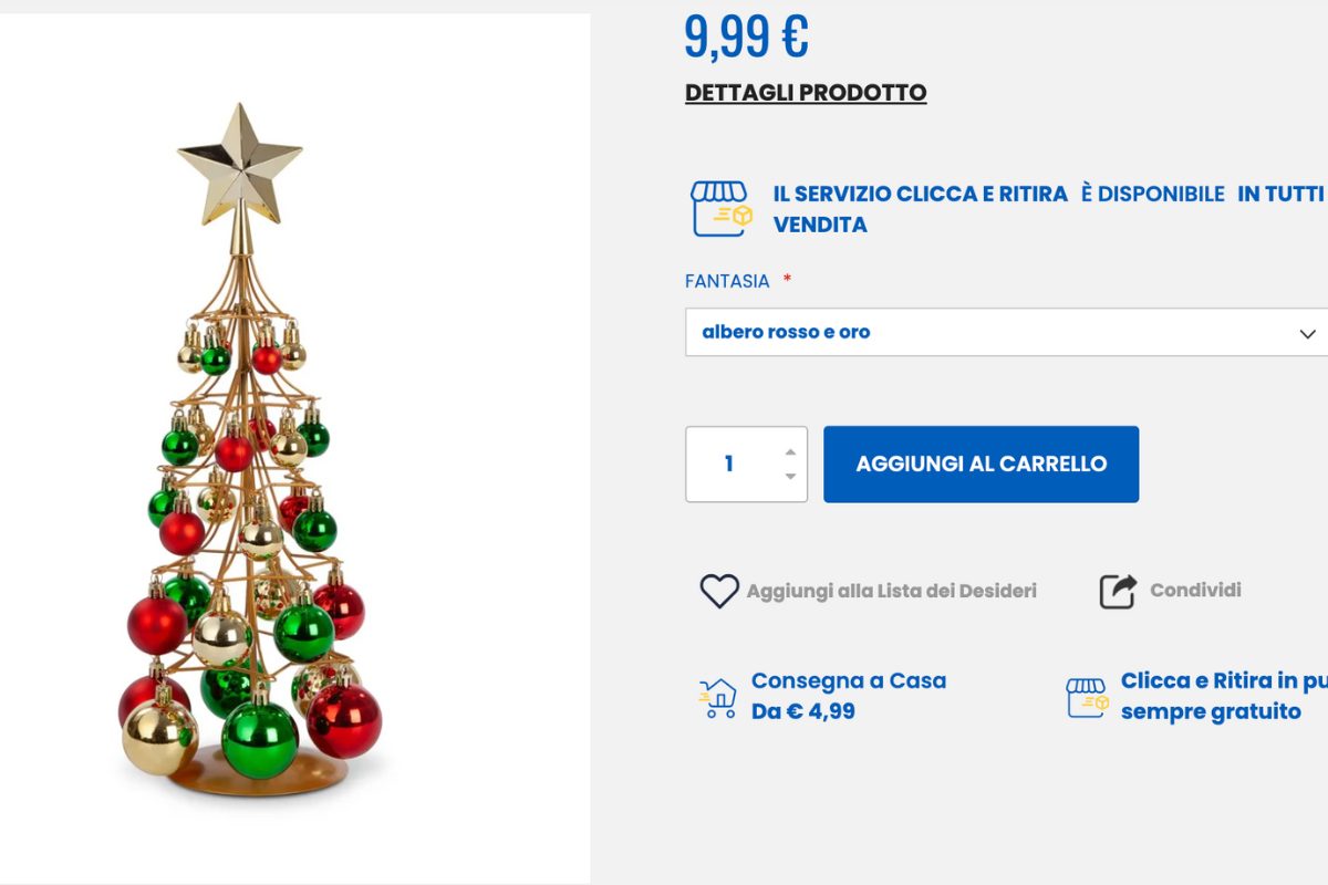 albero di natale su sito eurospin