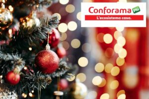 albero di natale e logo conforama
