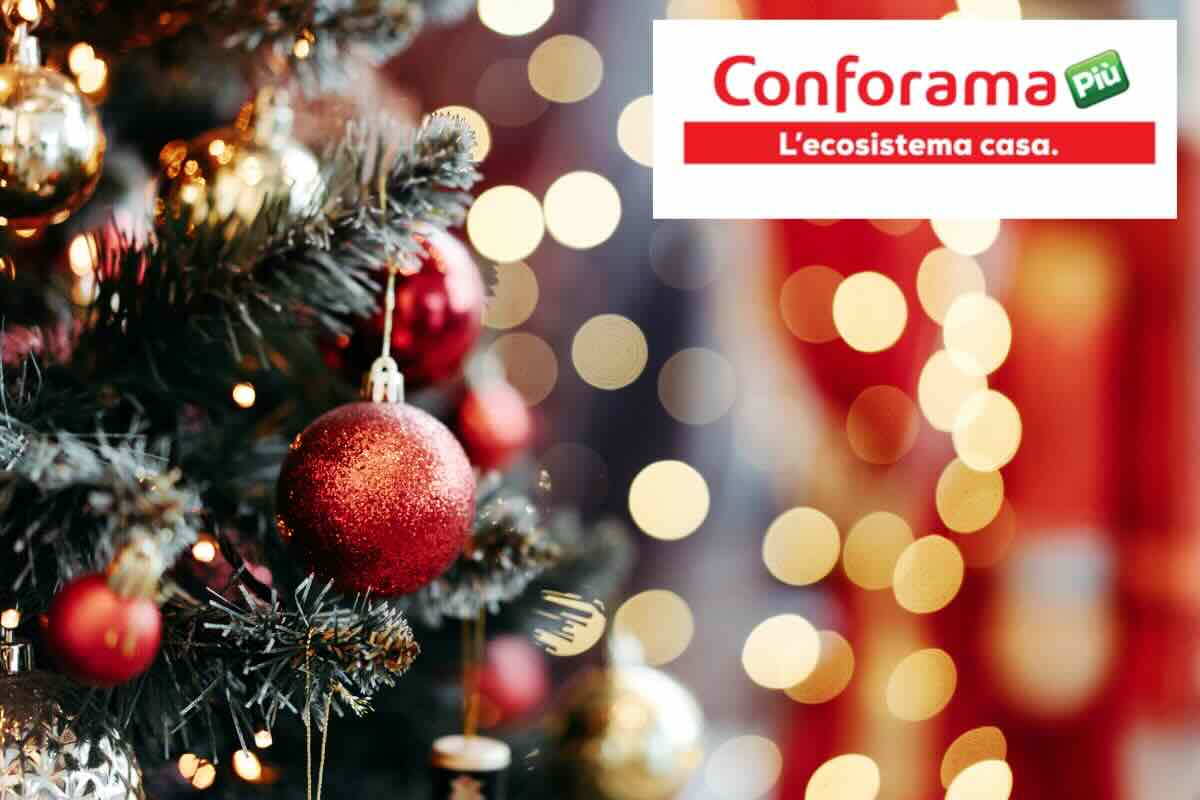 albero di natale e logo conforama