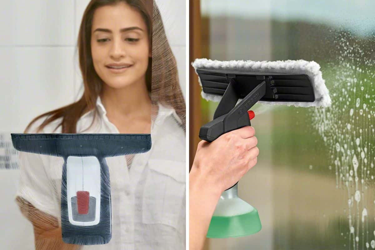 Donna con aspiratore