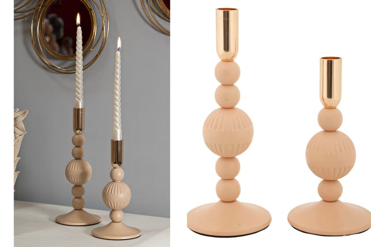 Candelieri rosa e oro