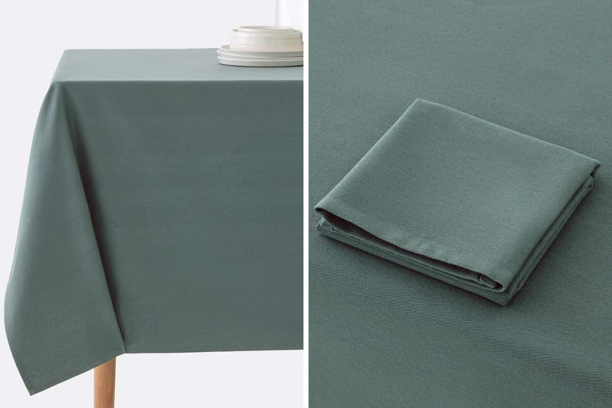 Tavolo con tovaglia verde