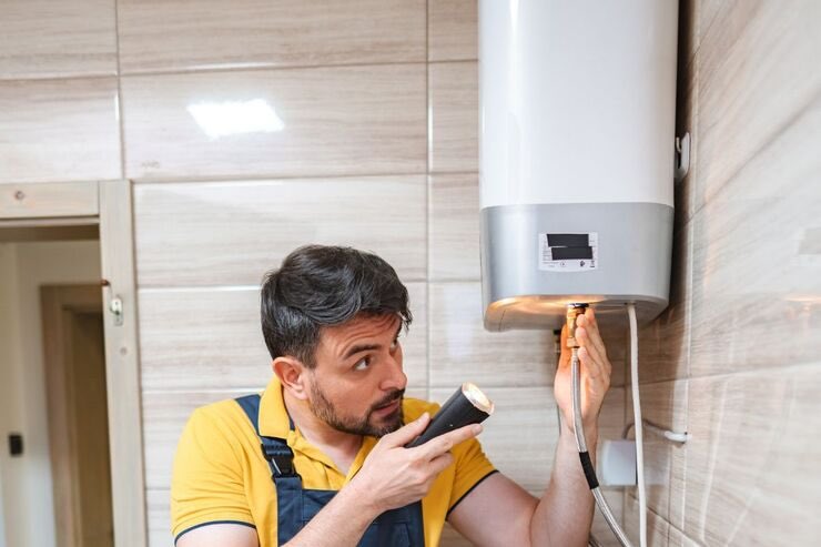 Illuminare scaldabagno con torcia 