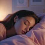 Una ragazza che dorme serenamente sul suo letto