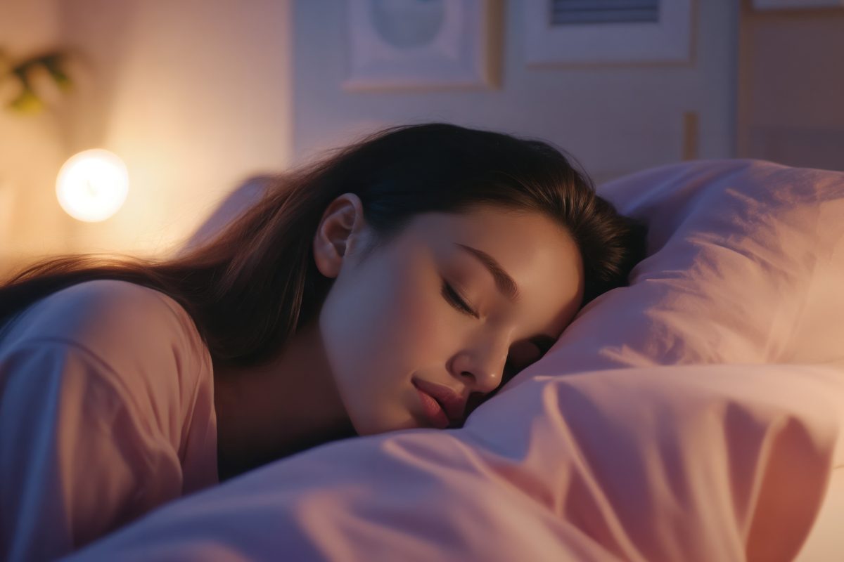 Una ragazza che dorme serenamente sul suo letto