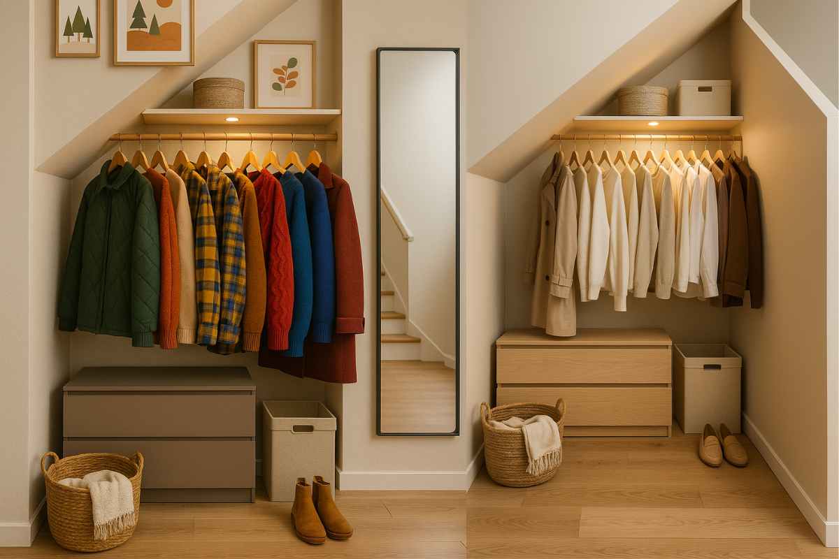 esempi di cabina armadio nel sottoscala