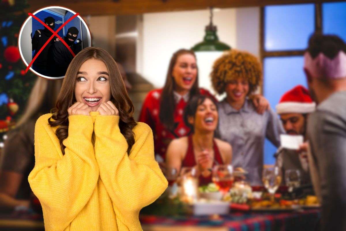amici a natale, x rossa su ladri in icona e donna che esulta
