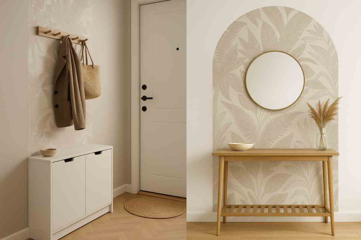 Esempi di ingressi di casa con carta da parati
