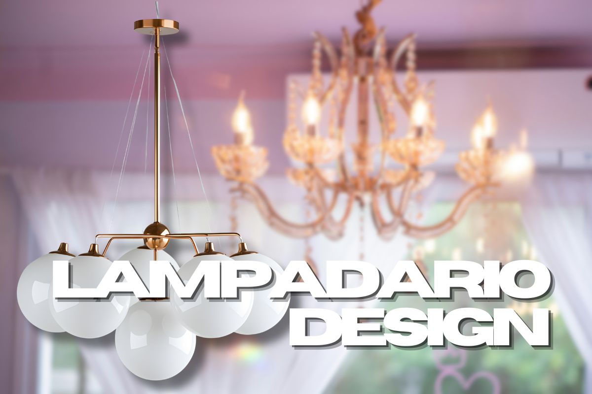 lampadario in primo piano e uno sfocato