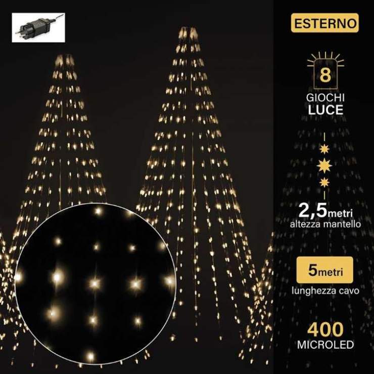 mantello di miniled per l'albero di natale di satur 