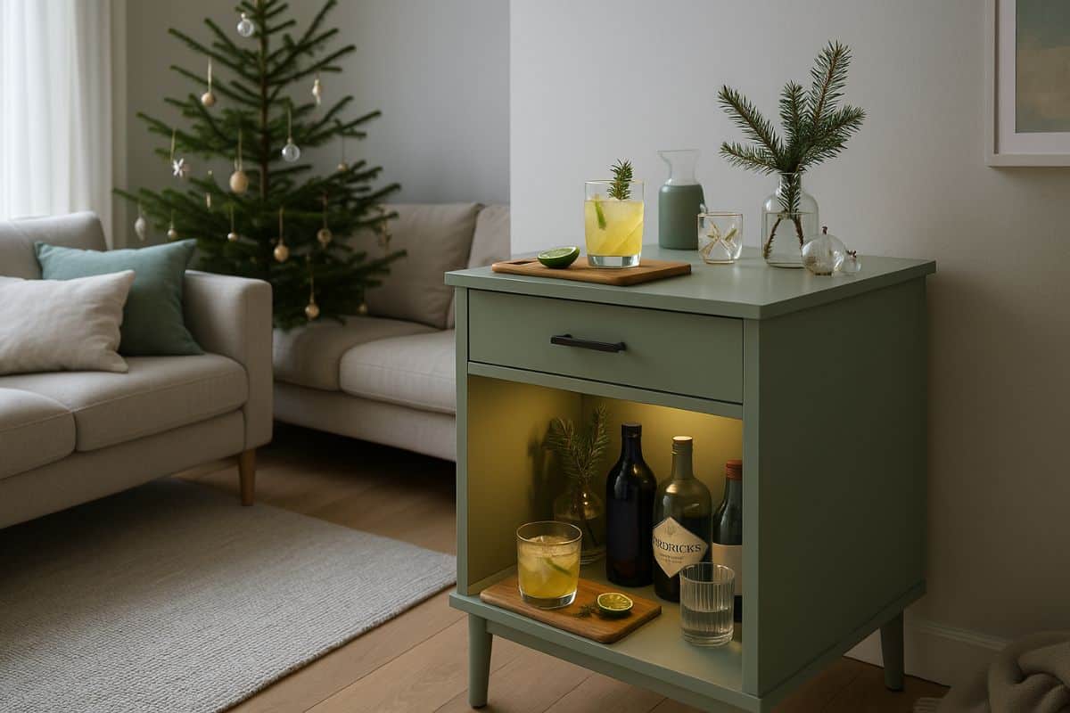 Minibar comodino verde salvia