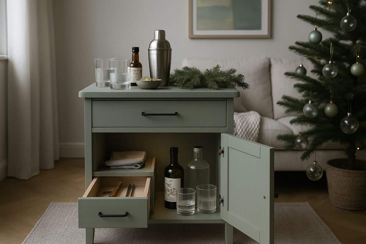 Minibar comodino verde salvia