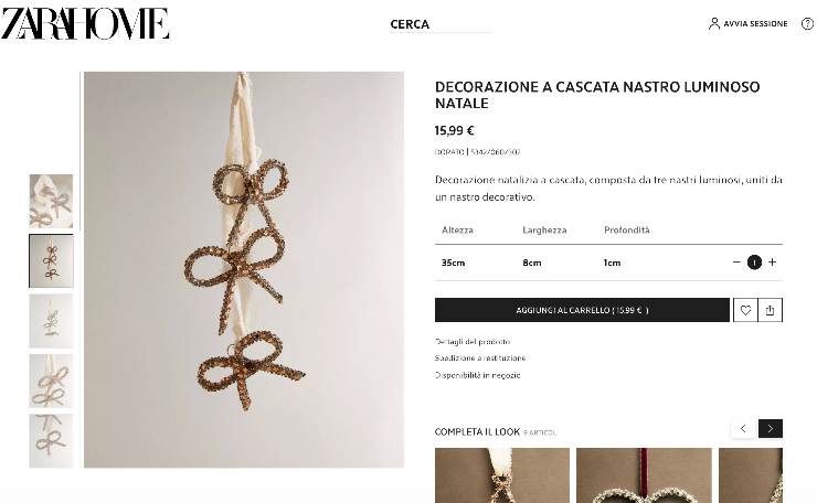 nastro a cascata di zara home