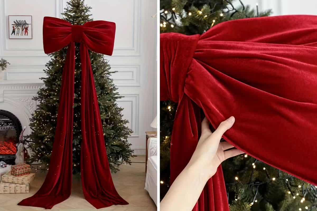 Albero di Natale con fiocco rosso