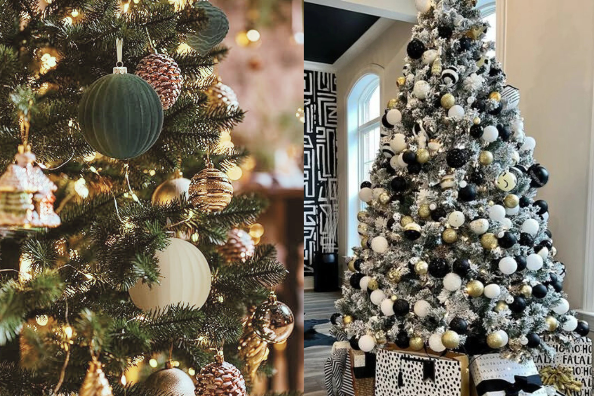 alberi addobbati con colori insoliti