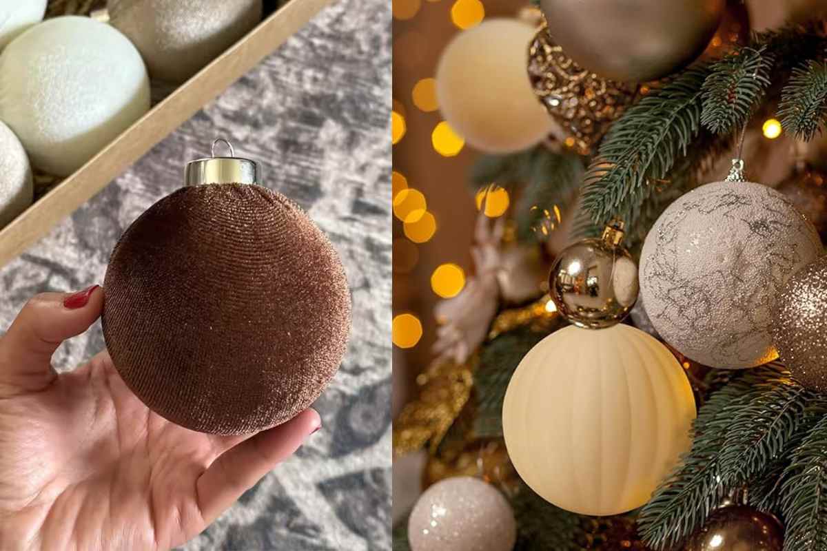 palline di natale dai colori terrosi