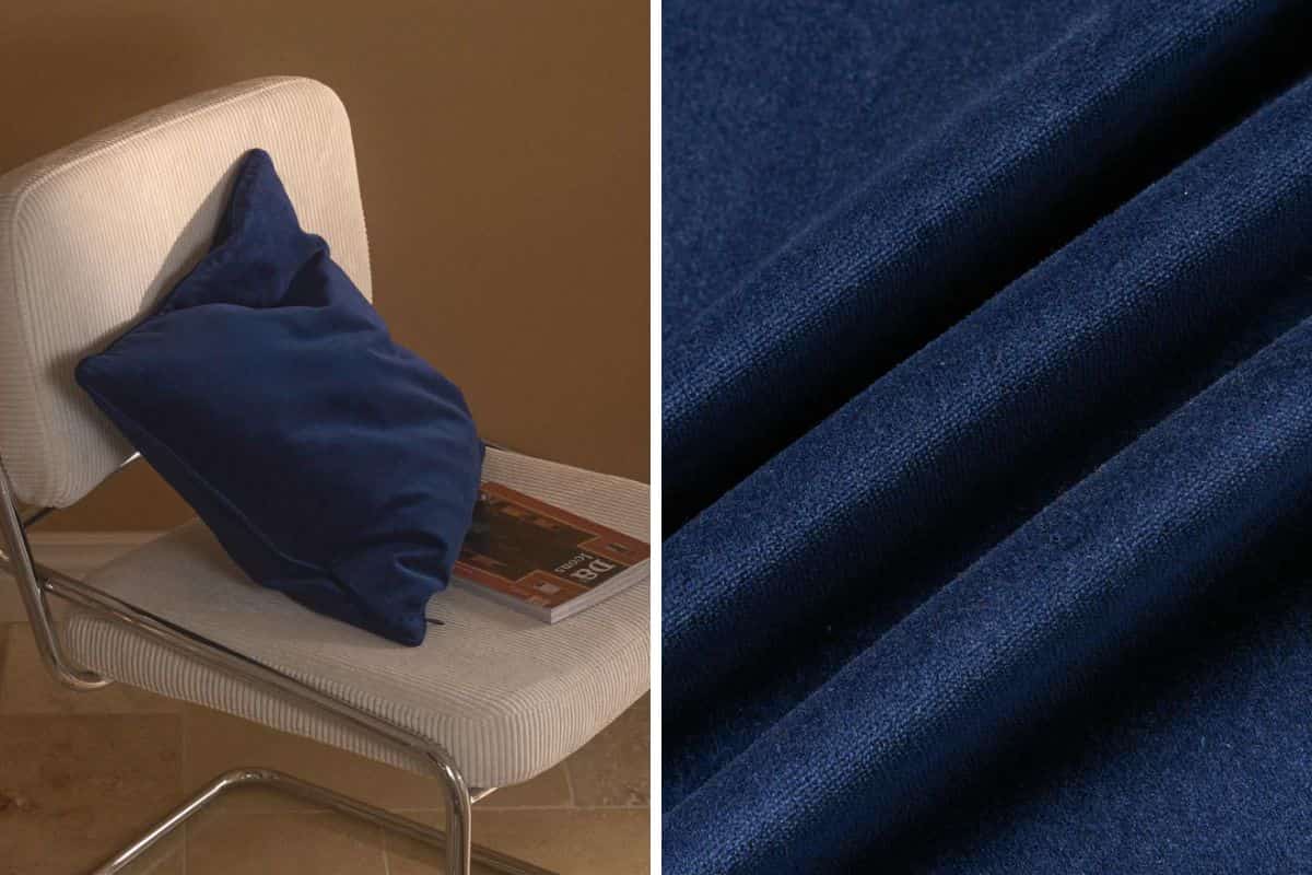 cuscino velluto blu