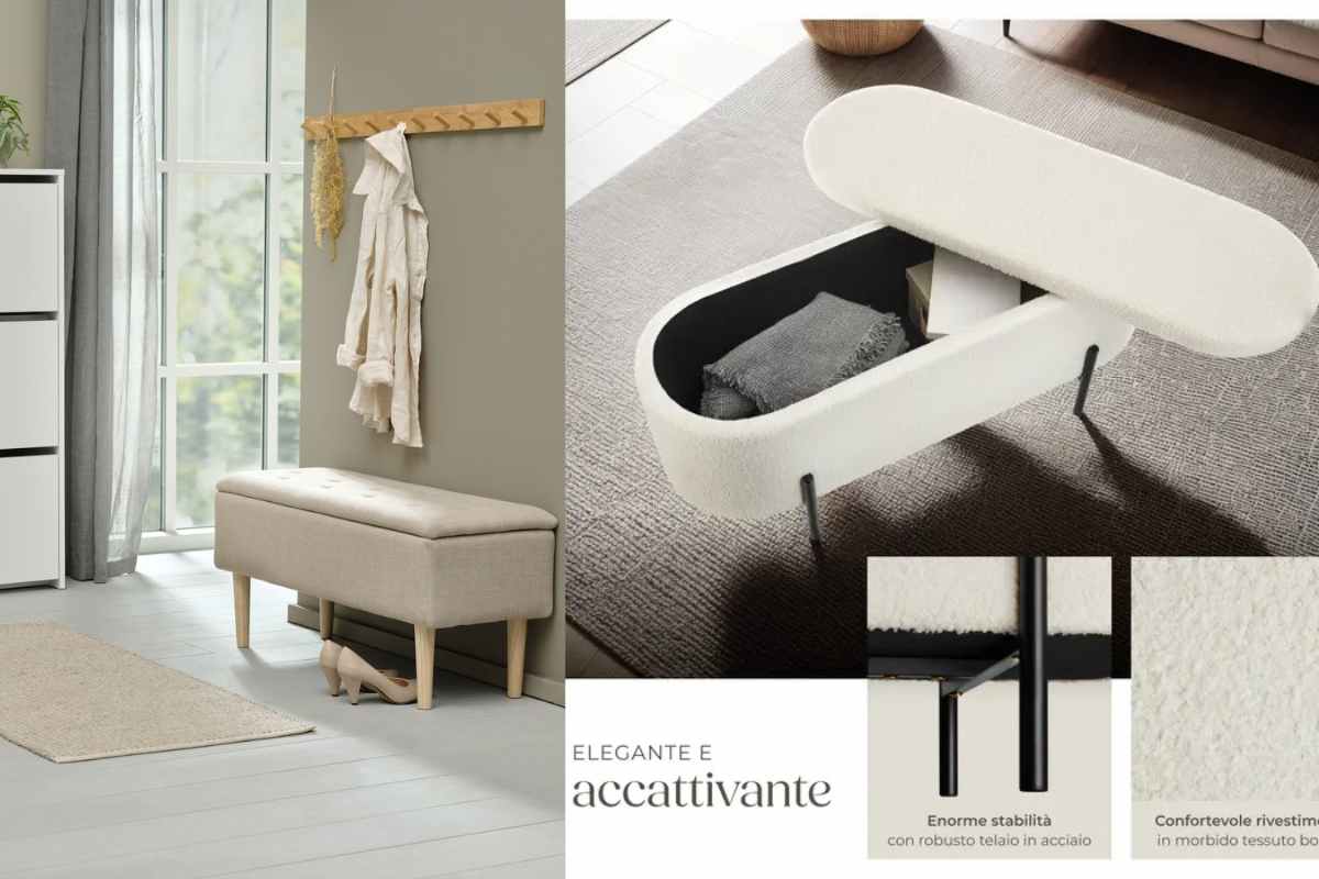 panche bianche inserite in ambienti diversi