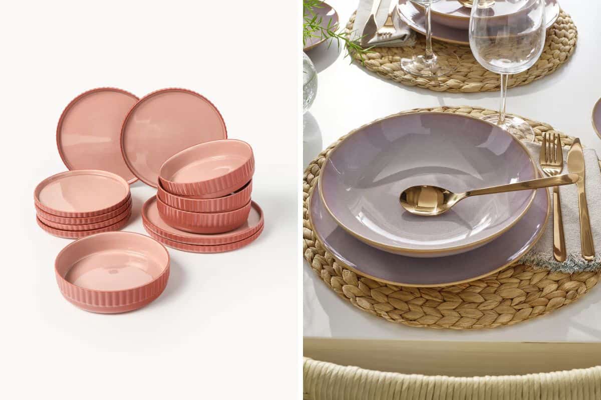 Piatti rosa e oro