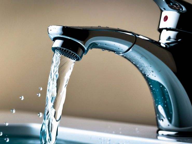 rubinetto nero aperto