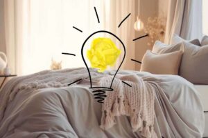 camera da con immagine lampadina stilizzata in evidenza