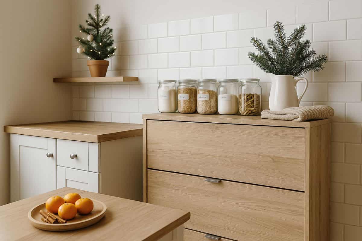 Scarpiera color rovere in cucina