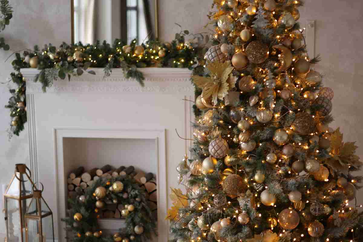 soggiorno con albero di natale