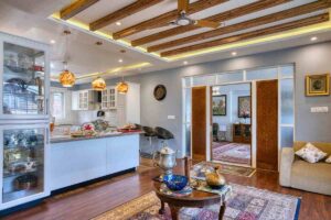 Soggiorno illuminato con lampadine LED