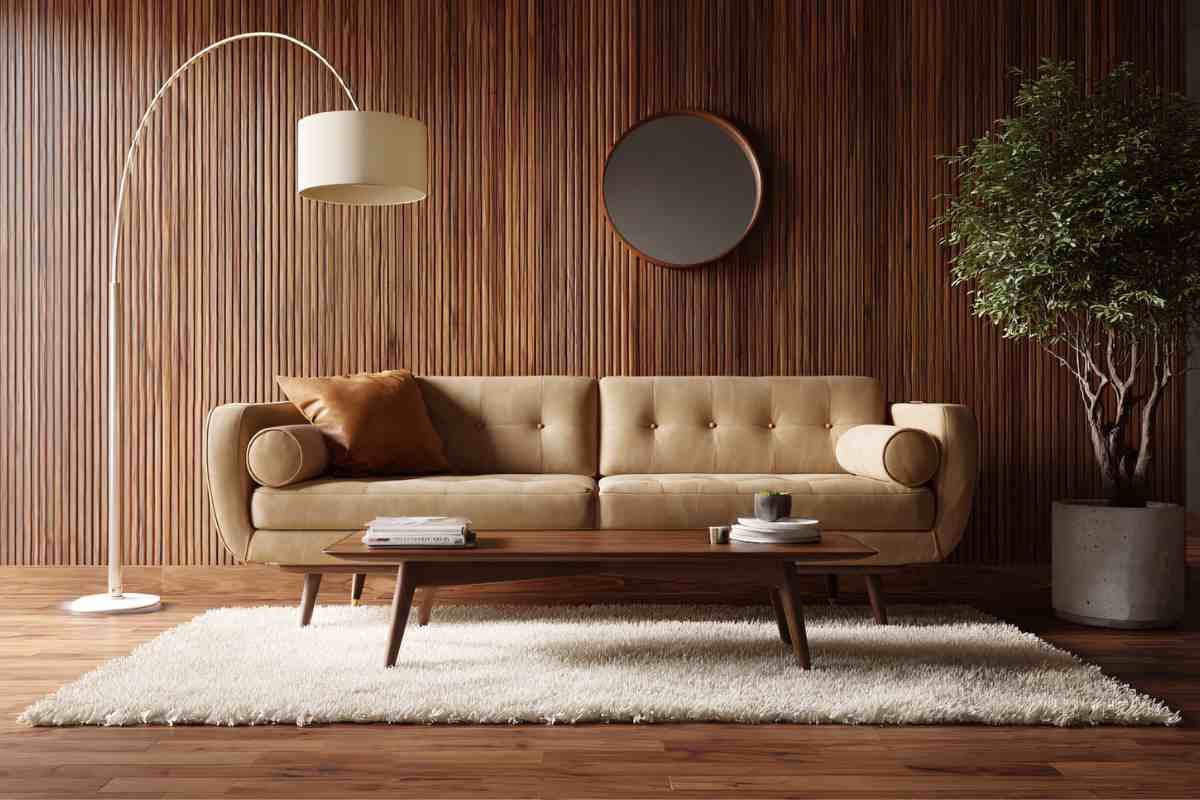 un soggiorno arredato con la regola del 60/30/10