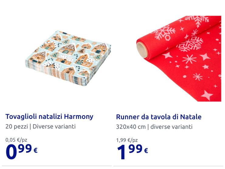 tovaglioli natale action e runner da tavola in tema natalizio