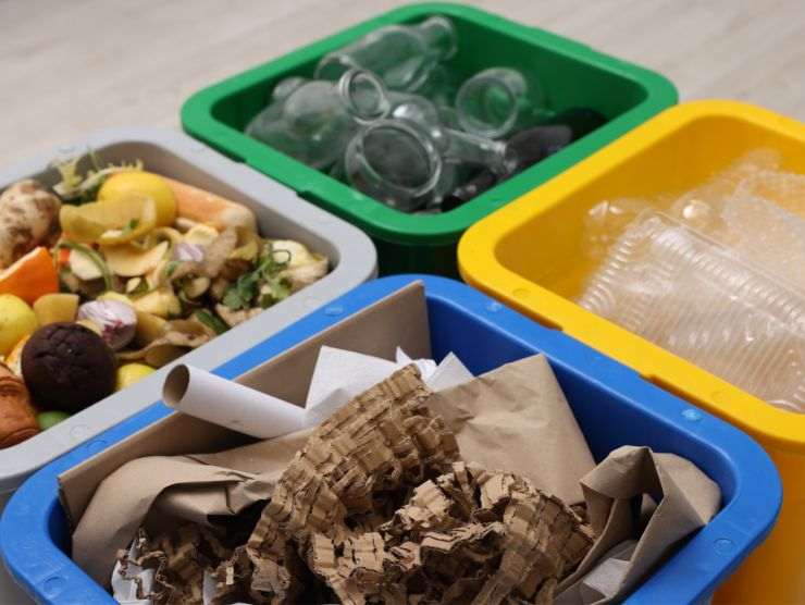 bidoni della raccolta differenziata