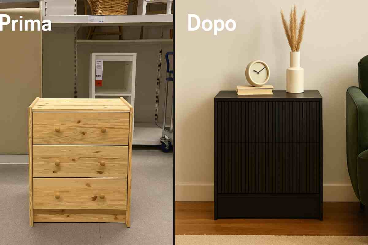 prima e dopo del comodino rast di ikea