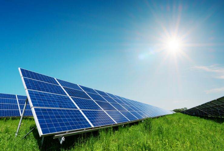 pannelli solari all'aria aperta