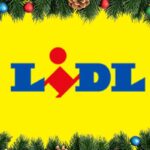 Al centro l'insegna della Lidl ed attorno una cornice natalizia